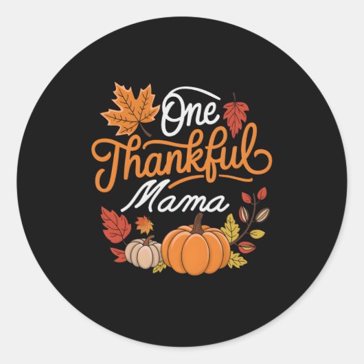 Een dankbare mama herfstmoeder dankdag ronde sticker (Voorkant)