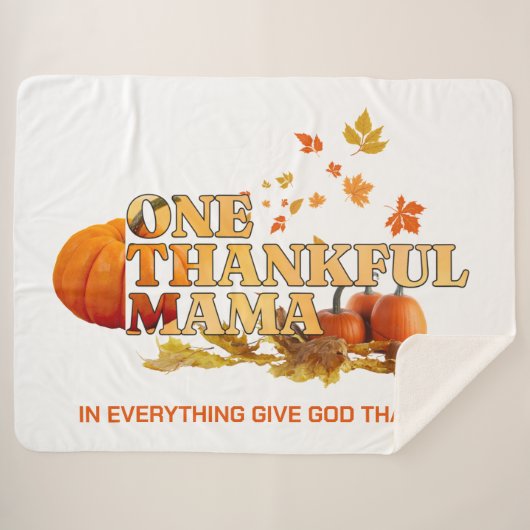 EEN DANKBARE MAMA MOM STIJLVOLLE THANKSGIVING SHERPA DEKEN (Voorkant (horizontaal))