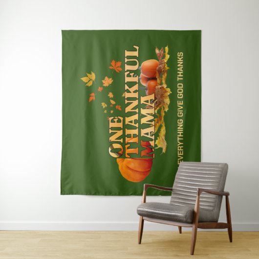 EEN DANKBARE MAMA MOM STIJLVOLLE THANKSGIVING WANDKLEED (In situ)