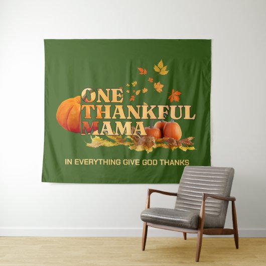 EEN DANKBARE MAMA MOM STIJLVOLLE THANKSGIVING WANDKLEED (In Situ (horizontaal))
