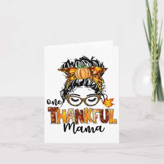 Een dankbare mama rommelige knot haaruitval grappi kaart (Voorkant)