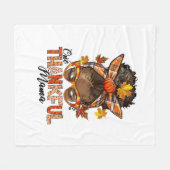 Een dankbare Mama Zwart Messy Bun Herfst Herfst Th Fleece Deken (Voorkant (Horizontaal))