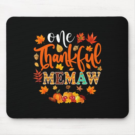 Een dankbare Memaw Funny Herfst herfst Thanksgivin Muismat (Voorkant)