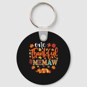 Een dankbare Memaw Funny Herfst herfst Thanksgivin Sleutelhanger