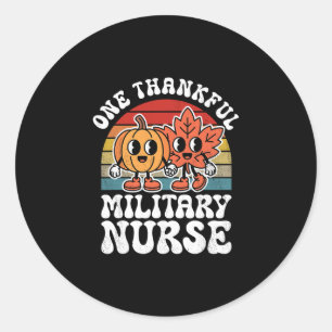Een dankbare militaire verpleegster Grappige herfs Ronde Sticker