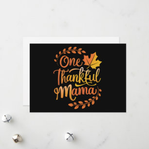 Eén dankbare moeder Schattige herfst Thanksgiving  Feestdagenkaart