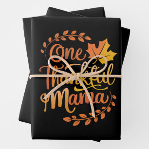 Een dankbare moeder Schattige herfst Thanksgiving  Inpakpapier Vel