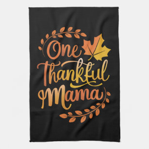 Een dankbare moeder Schattige herfst Thanksgiving  Theedoek