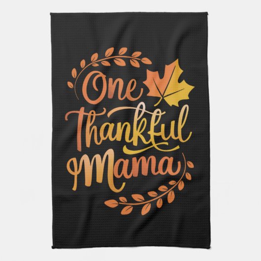 Een dankbare moeder Schattige herfst Thanksgiving  Theedoek (Verticaal)