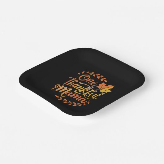 Een dankbare moeder Schattigee Herfst Thanksgiving Papieren Bordje (Gebogen)