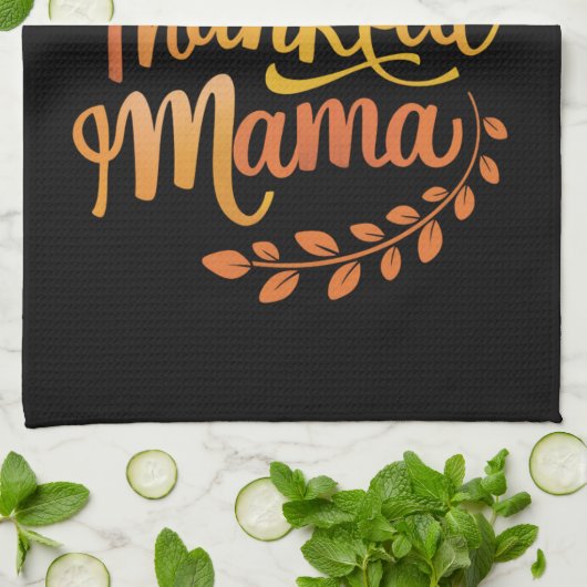 Een dankbare moeder Schattigee Herfst Thanksgiving Theedoek (Gevouwen)