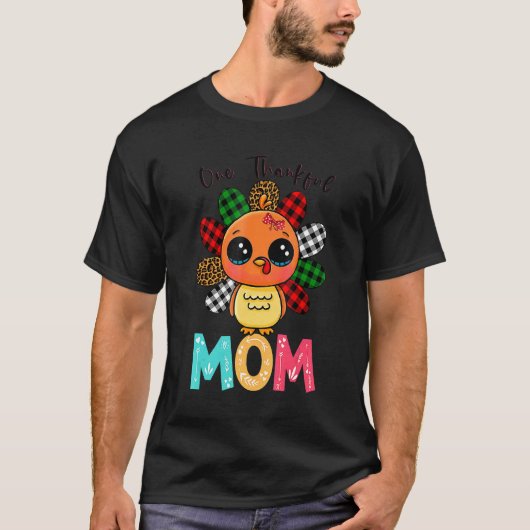 Een dankbare Moeder Turkije Familie Thankgivings 1 T-shirt (Voorkant)