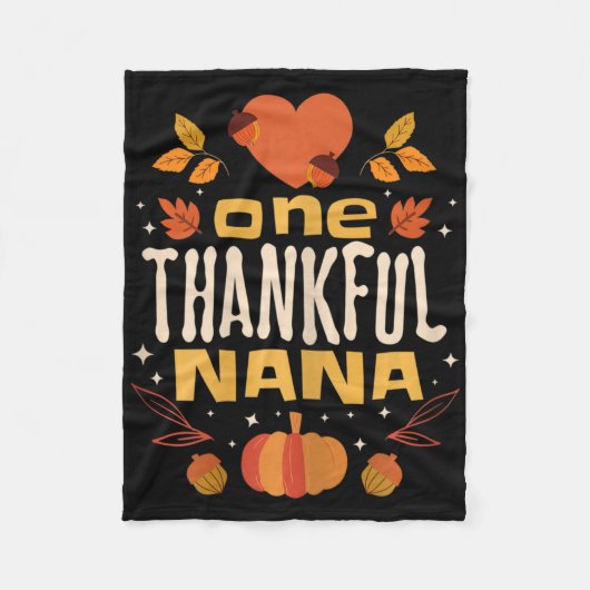 Een dankbare Nana Herfst Thanksgiving Oma Fleece Deken (Voorkant)