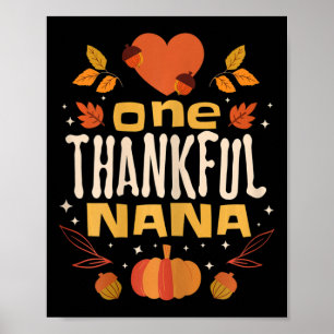 Een dankbare Nana Herfst Thanksgiving Oma Poster