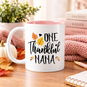 Eén dankbare Nana-mok, Thanksgiving-cadeau voor na Tweekleurige Koffiemok