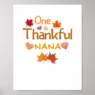 Een dankbare Nana Thanksgiving Dag familie matchin Poster