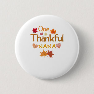 Een dankbare Nana Thanksgiving Dag familie matchin Ronde Button 5,7 Cm