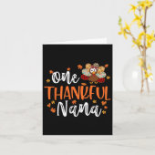 Een dankbare Nana Thanksgiving Familie die Tur aan Kaart (Gele Bloem)