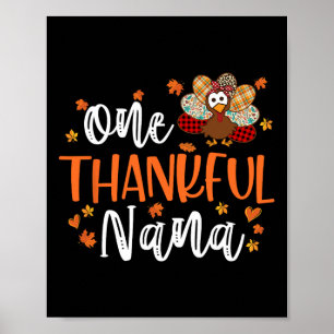 Een dankbare Nana Thanksgiving Familie die Tur aan Poster