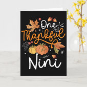 Een dankbare Nini Fijne Thanksgiving Day Pompoen F Kaart (Gele Bloem)