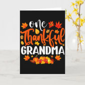 Een dankbare oma Funny Fall Autumn Thanksgiving Kaart (Gele Bloem)