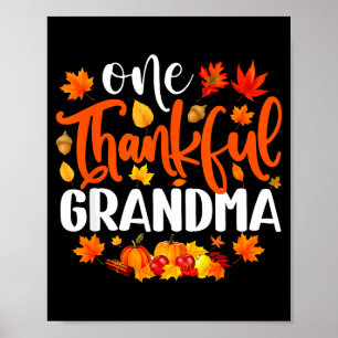 Een dankbare oma Funny Fall Herfst Thanksgiving Poster