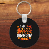 Een dankbare oma Funny Fall Herfst Thanksgiving Sleutelhanger (Voorkant)