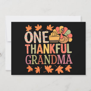Eén dankbare oma Nana kalkoen Thanksgiving Day Feestdagenkaart