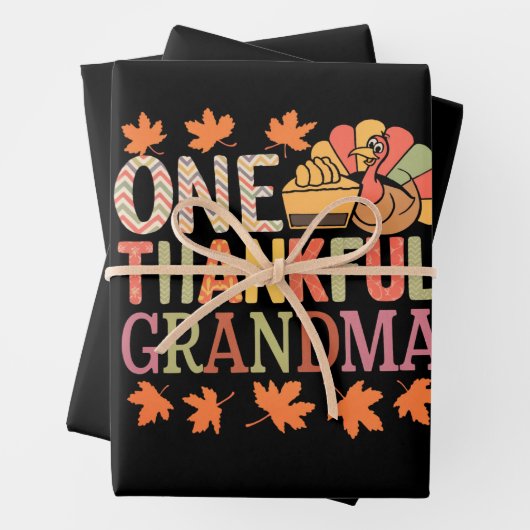 Een dankbare oma Nana Turkije Thanksgiving Dag Inpakpapier Vel (In situ)