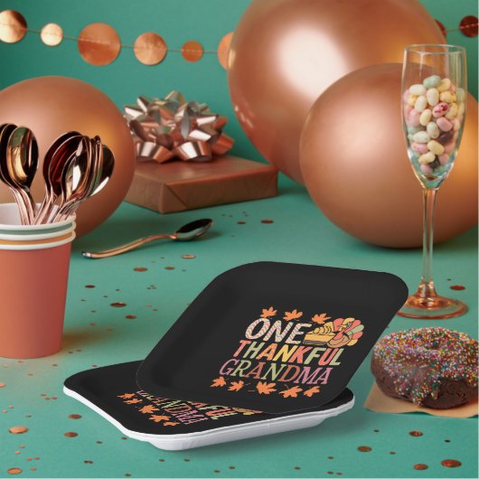 Een dankbare oma Nana Turkije Thanksgiving Dag Papieren Bordje (Multi)