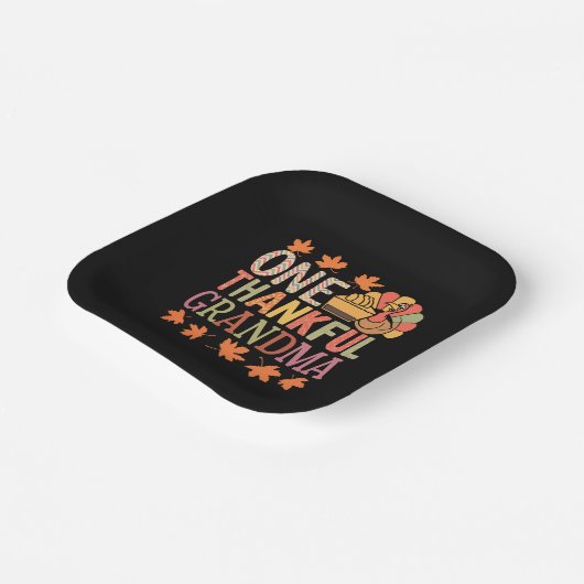 Een dankbare oma Nana Turkije Thanksgiving Dag Papieren Bordje (Gebogen)