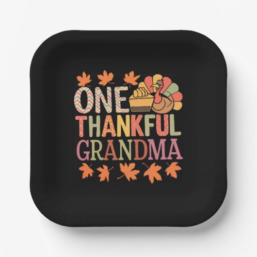 Een dankbare oma Nana Turkije Thanksgiving Dag Papieren Bordje (Voorkant)