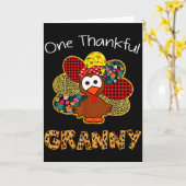 Één dankbare oma-shirt Funny Cute Turkey Bedankt Kaart (Gele Bloem)