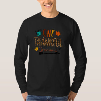 Een dankbare oma Thanksgiving Pompoen Luipaard T-shirt
