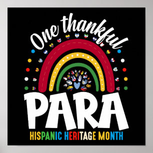 Een dankbare Para Hispanic Heritage Maand Paras Poster