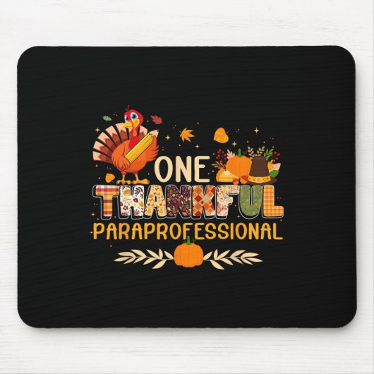 Een dankbare Paraprofessional Turkije Herfst Bedan Muismat (Voorkant)
