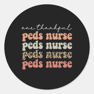 Een dankbare PEDS Verpleegster Herfst Herfst Herfs Ronde Sticker