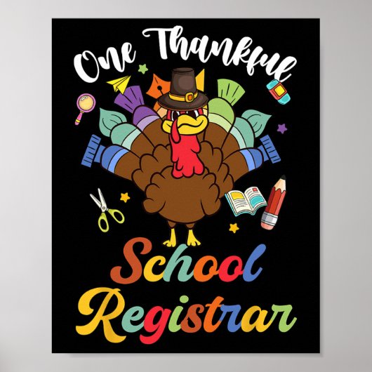 Een dankbare school registrar Turkije Happy Thanks Poster (Voorkant)