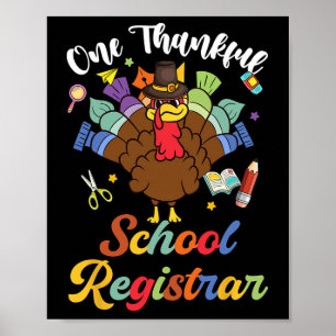Een dankbare school registrar Turkije Happy Thanks Poster