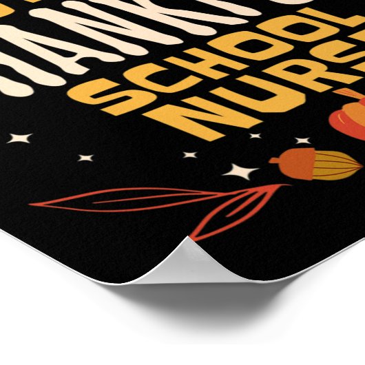 Een dankbare school verpleegkundige Herfst Thanksg Poster (Hoek)