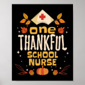 Een dankbare school verpleegkundige Herfst Thanksg Poster (Voorkant)