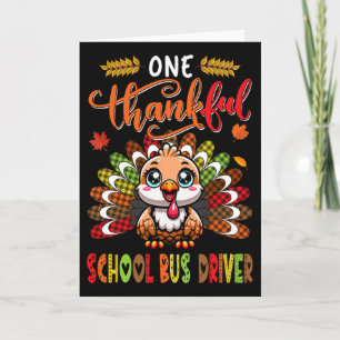 Een dankbare schoolbuschauffeur Thanksgiving baan Kaart