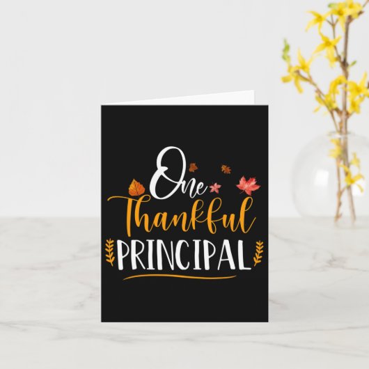 Een dankbare schooldirecteur Fall Thanksgiving Pr Kaart (Gele Bloem)