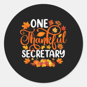 Een dankbare secretaris Grappige Herfst Herfst Tha Ronde Sticker