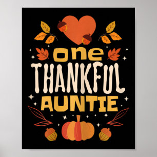 Een dankbare tante Herfst Thanksgiving tante Poster
