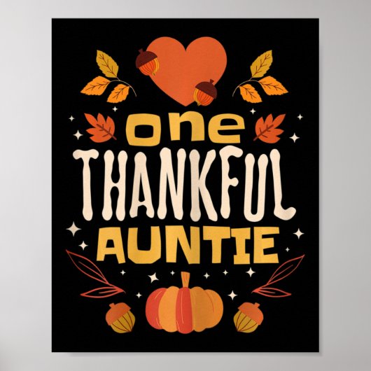Een dankbare tante Herfst Thanksgiving tante Poster (Voorkant)