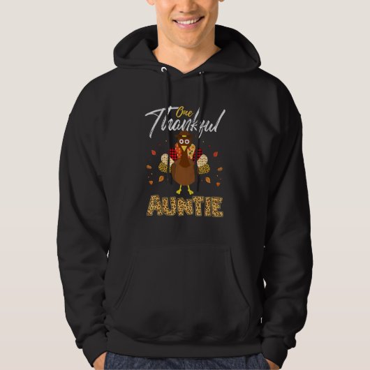 Een dankbare tante Turkije Leopart Thankgivings Hoodie (Voorkant)