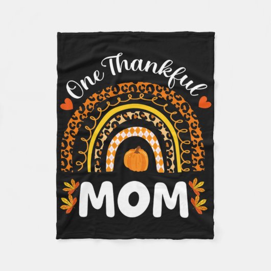Een dankbare Thanksgiving van mama Rainbow Herfst Fleece Deken (Voorkant)
