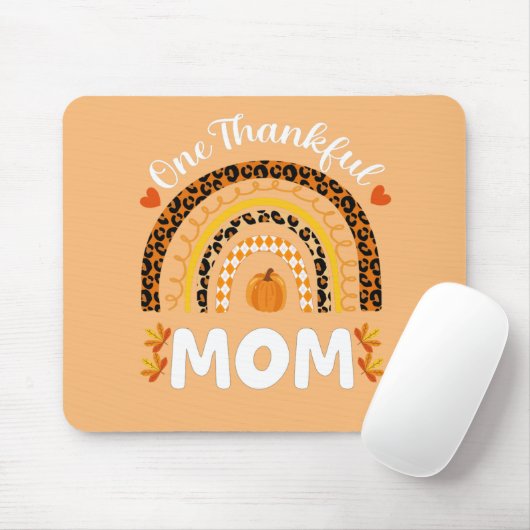 Een dankbare Thanksgiving van mama Rainbow Herfst Muismat (Met muis)