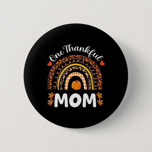 Een dankbare Thanksgiving van mama Rainbow Herfst Ronde Button 5,7 Cm (Voorkant)